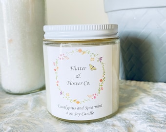 Soy Candle , Choose Your Scent , Hand Poured , 4 oz