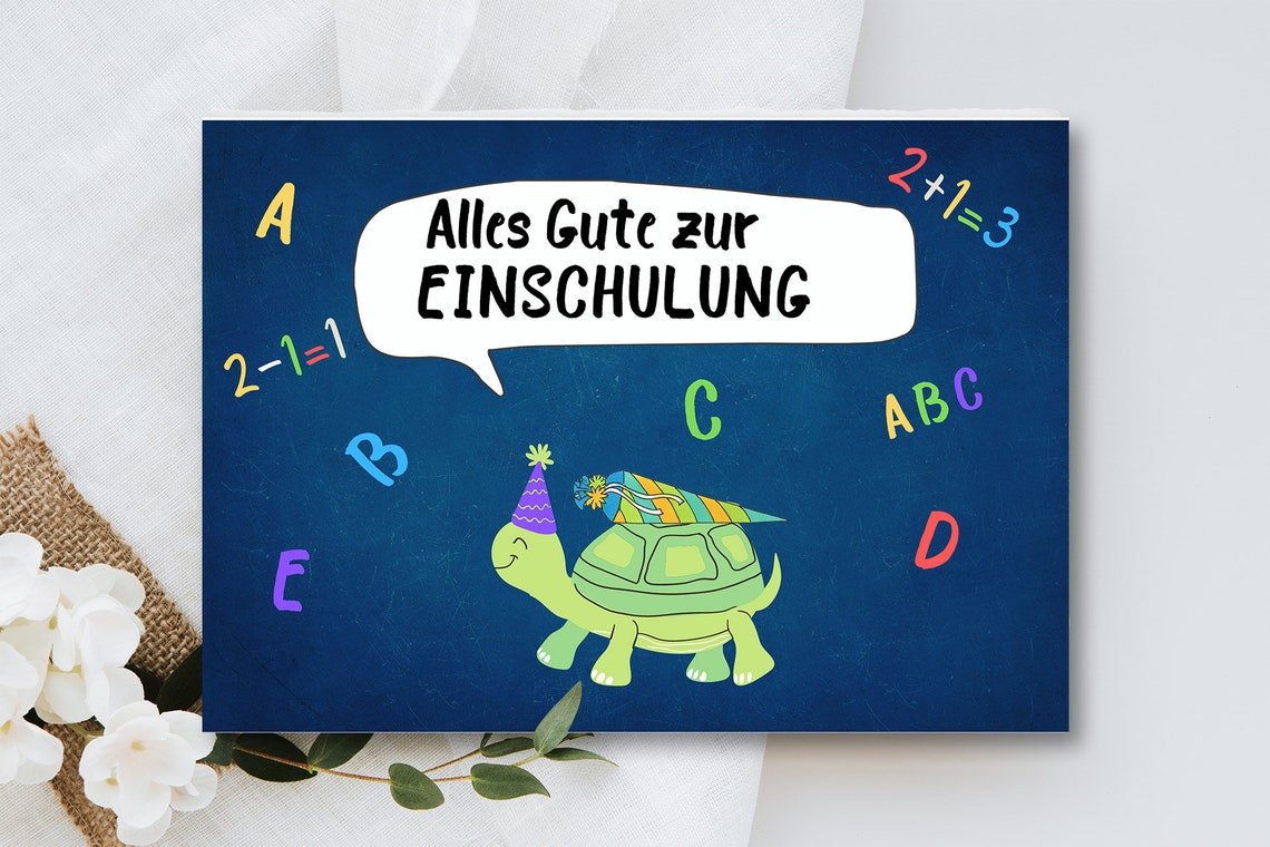 Postkarte zur Einschulung / Alles Gute zur Einschulung / Karte | Etsy