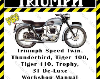 Speed Twin, Thunderbird, Tiger 100 & 101 Workshop Manual 45-55 (213p) PDF File