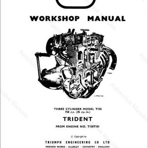 Triumph Trident Workshop Service Manual 1969-1973