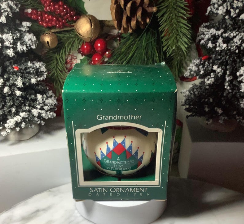 Hallmark Vintage 1986 Grandmother Satin Ornament Christmas Ornament