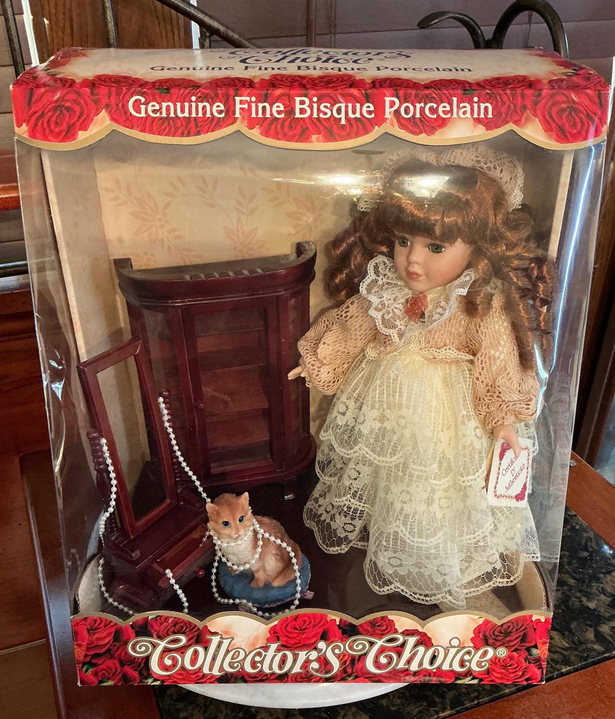 Collectors Choice Genuine Fine Bisque Porcelain Doll With Pearls