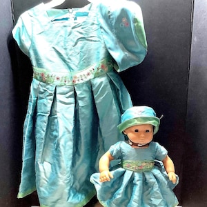 American Girl, Pleasant Co. Girls Beautiful Blooms Dress, size 6X and Hat American Girl.