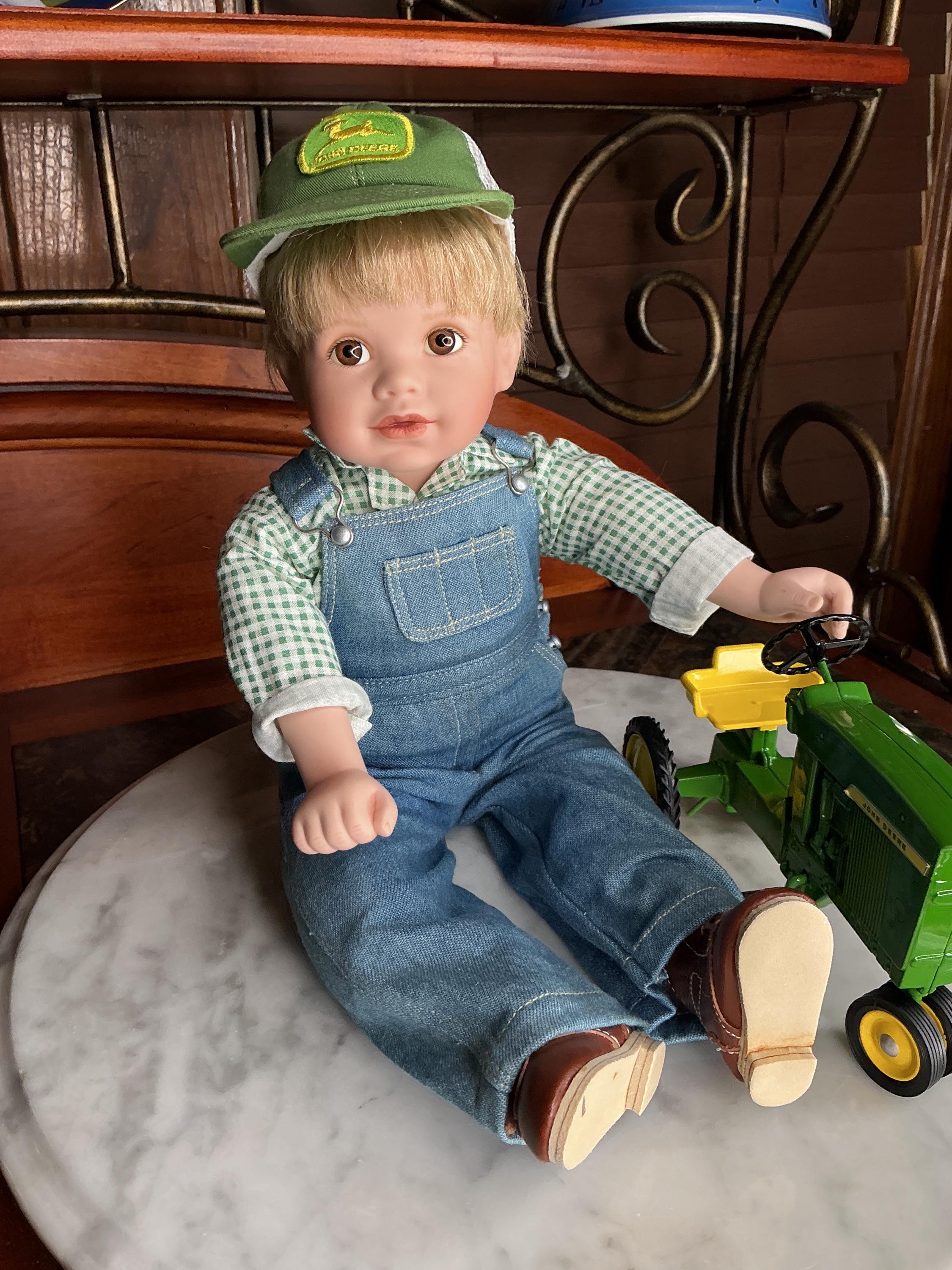 Danbury Mint John Deere Porcelain Doll “johnny” • Die Cast Tractor