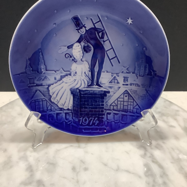 1974 Collectible Plate ~ Svend Jensen Copenhagen ~ Hans Christian Andersen Fairy Tale ~ The Sheperdess and the Chimney Sweep