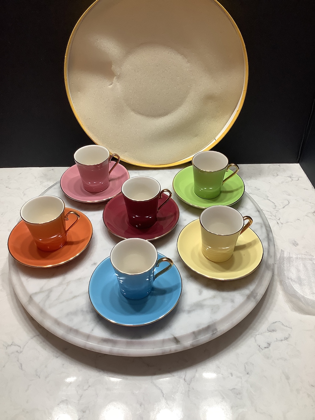 Classic Coffee/tea/expresso Cups Cups and Matching Saucers, Set of 6