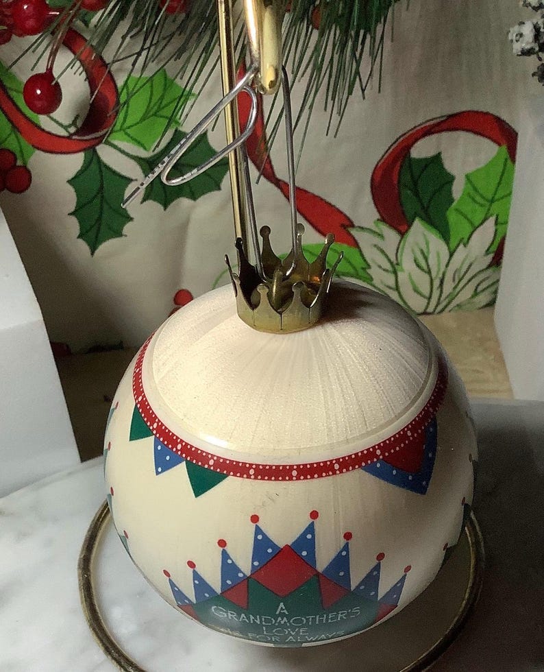 Hallmark Vintage 1986 Grandmother Satin Ornament Christmas Ornament
