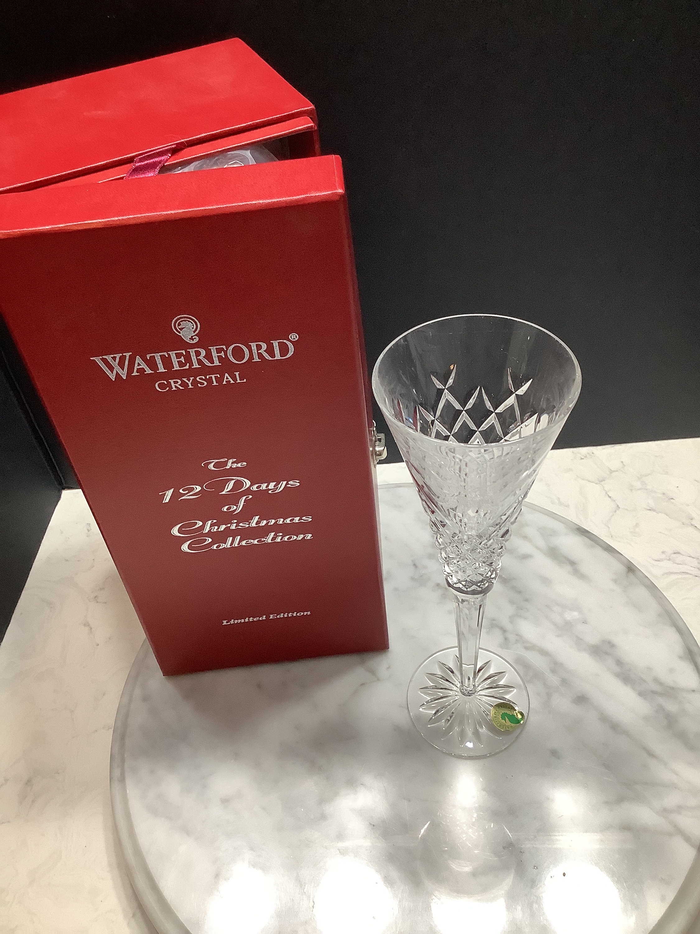 Waterford 1st Edition ~ 12 Days of Christmas Champagne Flute, Two  display picture 1