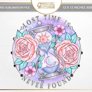 Conception de sublimation hour Glass - fichier png 12 x 12 pouces - conception de sublimation pastel goth - conception de t-shirt sorcière, sublimation mignonne effrayante