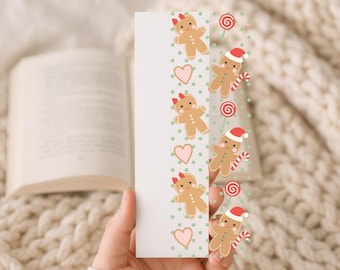 Gingerbread Man/Woman UV DTF Bookmark Decal - Ready to Apply | DIY Acrylic Bookmarks | Book Lover Gifts | Book Accessories (B012)