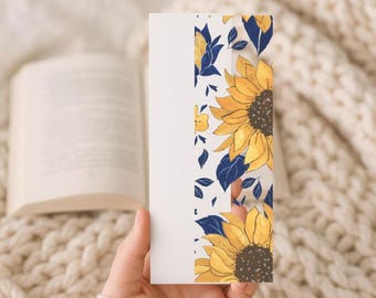 Fall Sunflowers UV DTF Bookmark Decal - Ready to Apply | DIY Acrylic Bookmarks | Book Lover Gifts | Book Accessories