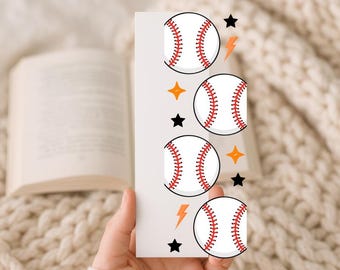 Baseball UV DTF Bookmark Decal - Ready to Apply | DIY Acrylic Bookmarks | Book Lover Gifts | Book Accessories