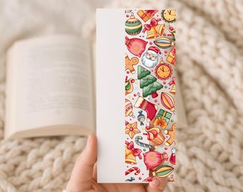 Christmas Fun UV DTF Bookmark Decal - Ready to Apply | DIY Acrylic Bookmarks | Book Lover Gifts | Book Accessories (B179)