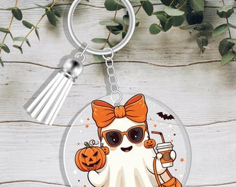 Boujee Halloween Ghost UV DTF Keychain Decal: Ready to Transfer