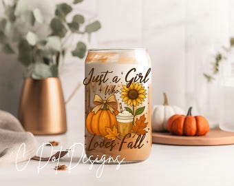 Fall Sunflower - Fall UV DTF Decal - Glass Can | Tumbler Decal | Coffee Mug Transfer | Journal Sticker | Scrapbooking (F020)