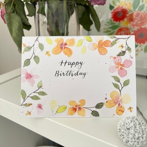 Cartão Aquarela Personalizado - Aniversário, Formatura, Aniversário, Parabéns, Pensando em você