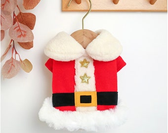 Pet X'mas Santa Claus Coat for Dogs & Cats  | Cute Costumes/Cosplays/ Outfits for Pet Holiday Season Gift for Pets Owners