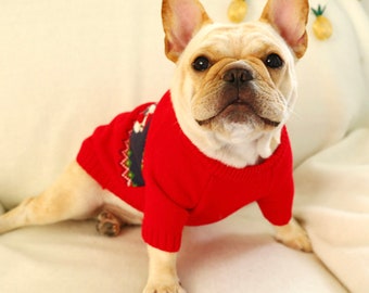 Cute Red Knitwear Xmas Sweater for your pets  |Perfect Xmas Clothes for Small Dogs & Cats |Comfortable Cute Warm Outfits for Pets Owner 2021