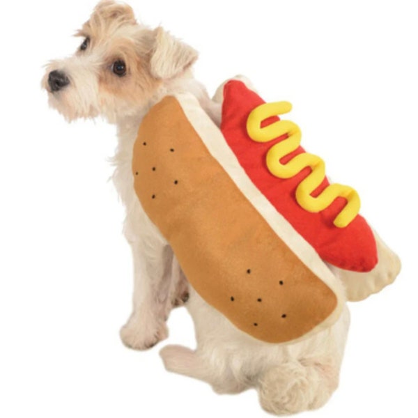 Disfraz de mascota de perro caliente de Halloween para perros y gatos, disfraces divertidos y lindos / cosplays / trajes para mascotas / regalo de temporada navideña para dueños de mascotas
