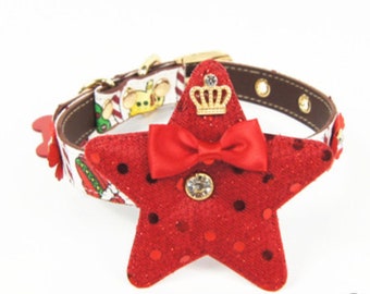 Christmas Costume Set for Dogs & Cats | Adjustable Size Collar for Small Dogs and  Cats|  Perfect Gift for X'mas Holliday Season