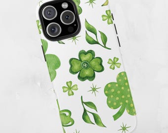 Fundas resistentes para teléfono de San Patricio, funda irlandesa para iPhone para amantes de la cultura, funda protectora con trébol, accesorios con orgullo irlandés, carcasa verde para teléfono