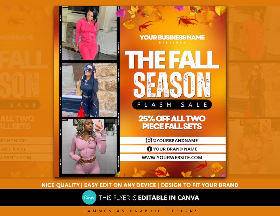 Fall Boutique Flyer Fall Flyer Fall Sale Flyer Template Etsy