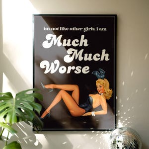 Impresión con cita divertida de mujer retro, póster "No soy como otras chicas", arte de pared vintage de ama de casa, decoración estética de apartamentos, arte de pared de los años 70