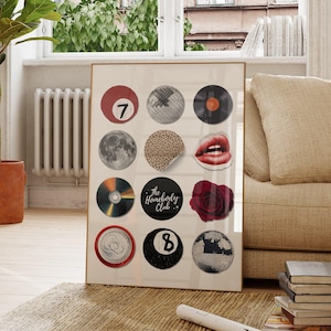 Funky Vintage Retro Print Trendy Wandkunst druckbares 8 Ball Poster Lucky 7 Ball Print Funky ästhetischer Print Diskokugel Print Barwagen Print