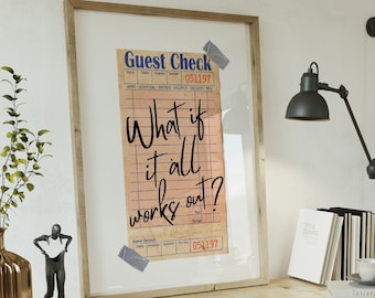 WHAT IF Funky Trendy Wall Art-Aesthetic Print-Preppy Print-Guest Check Print-Girly Room Decor-Motivational Wall Art- Guest Check Printable