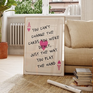 Playing Card Print Trendy Wall Art Prints Retro Style Bar Cart Prints Preppy Poster Minimalist DIGITAL Print Trendy Wall Art Aesthetic Print
