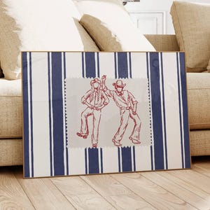 Vintage Striped Rodeo Print Western Bedroom Print Cowboy Wall Art Rustic Mid Century Modern Decor Retro Horse Print Digital Download