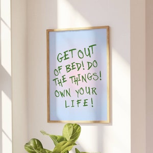 Own Your Life  Funky Trendy Wall Art Aesthetic Art Print Preppy Print Funky Quote Art Motivational Print Girly Bedroom Print Digital