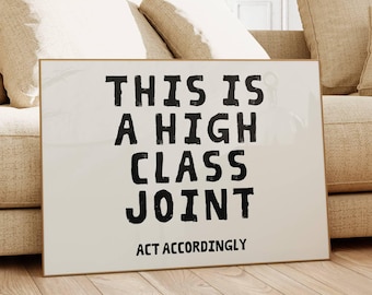 This is a high class joint Print, Preppy Landscape Apartment Poster, Trendy Neutral Cool Apartment Art, Dorm Decor, Cool Living Room Decor