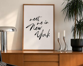 Hand-Drawn Typography Poster: Meet Me In New York (Digital Download)