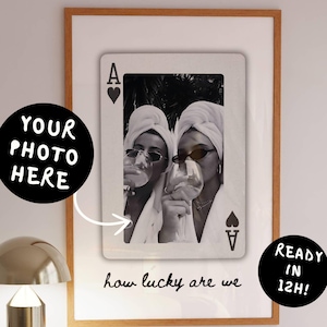 AANGEPASTE speelkaartprint, gepersonaliseerde beste vrienden poster, retro bestie verjaardagscadeau, BFF poster, hoe gelukkig zijn we print, decor meisjesslaapzaal