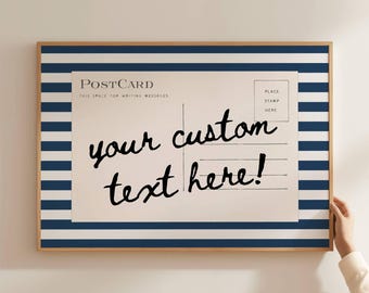 Custom Postcard Print : Vintage Retro Wall Art, Your Custom Text, Cosy Home Decor, Horizontal Aesthetic Personalised Digital Art Printable