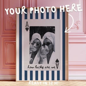 Como somos sortudos CUSTOM Retro Photo Print Personalizado College Dorm Roommates Wall Art Download digital Presente para melhor amigo Wall Art Prints