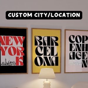 Benutzerdefinierte CITY STANDORT Wandkunst PERSONALISIERTE Stadt Print Typografie Poster Benutzerdefinierte Stadt Name Print Trendige Wandkunst Digitaler Download