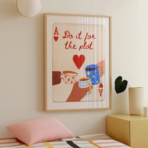 Faça isso pelo enredo Retro Carta de baralho para impressão - Canecas de café estéticas Pôster Arte de parede de cozinha da moda Cheers Print Bar Cart Prints