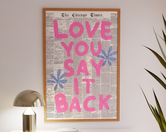 Trendy Newspaper Wall Art - dopamine decor girly wall art trendy wall art dorm room decor funky wall art aesthetic print quote print digital