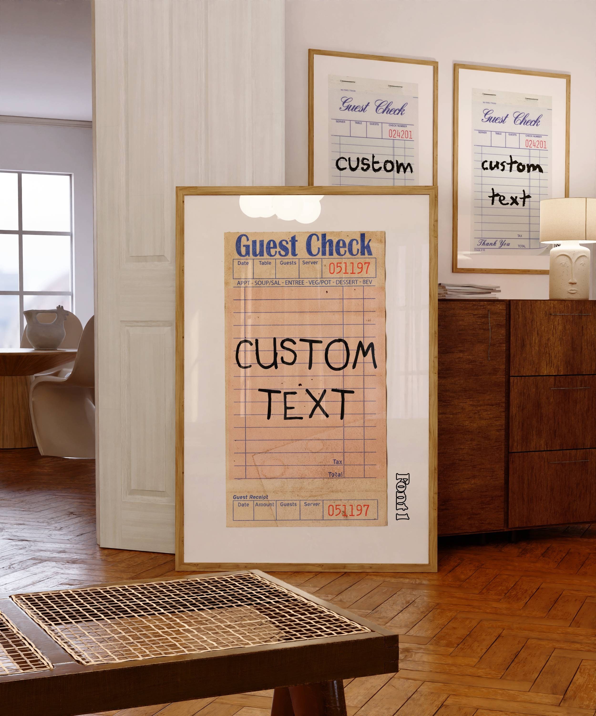 CUSTOM GUEST Check Print PERSONALIZED Guest Check Poster Aesthetic ...