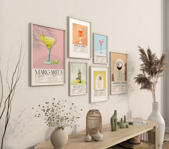 Déco Thème Cocktail Lot D'Affiches Cocktail Collection – Décoration Murale Colorée Affiche Decoration Murale Déco Thème Cocktail Lot D'Affiches Cocktail Collection – Décoration Murale Colorée Affiche Decoration Murale