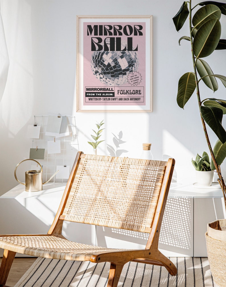 MIRRORBALL TAYLOR SWIFT Poster Groovy Disco Ball Folklore Etsy