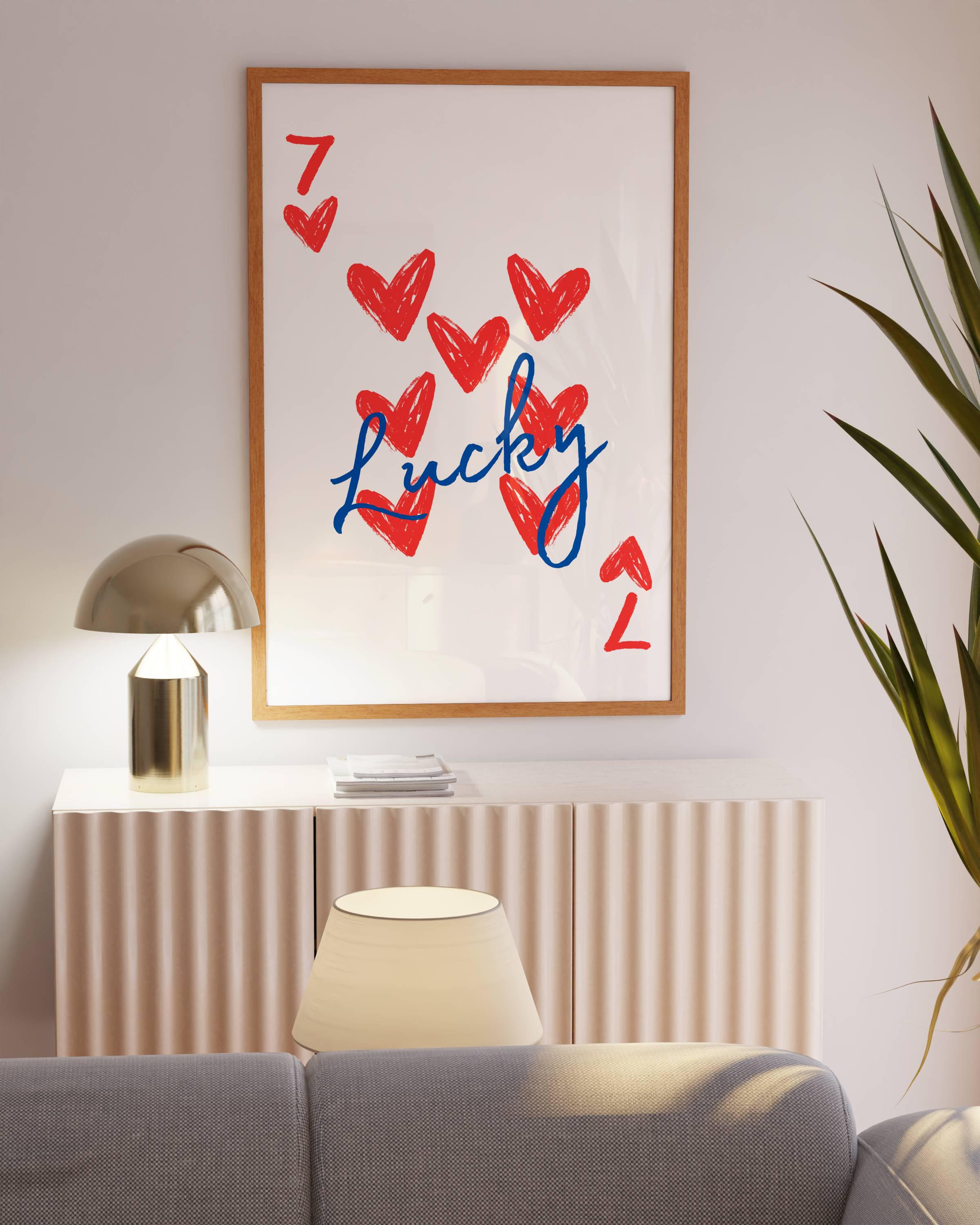 Lucky 7 of Hearts Printable Wall Art Aesthetic Art Print Playing Card Print  Trendy Retro Wall Art Girly Bedroom Print Red Poster Digital - Etsy, image size:2400x3000