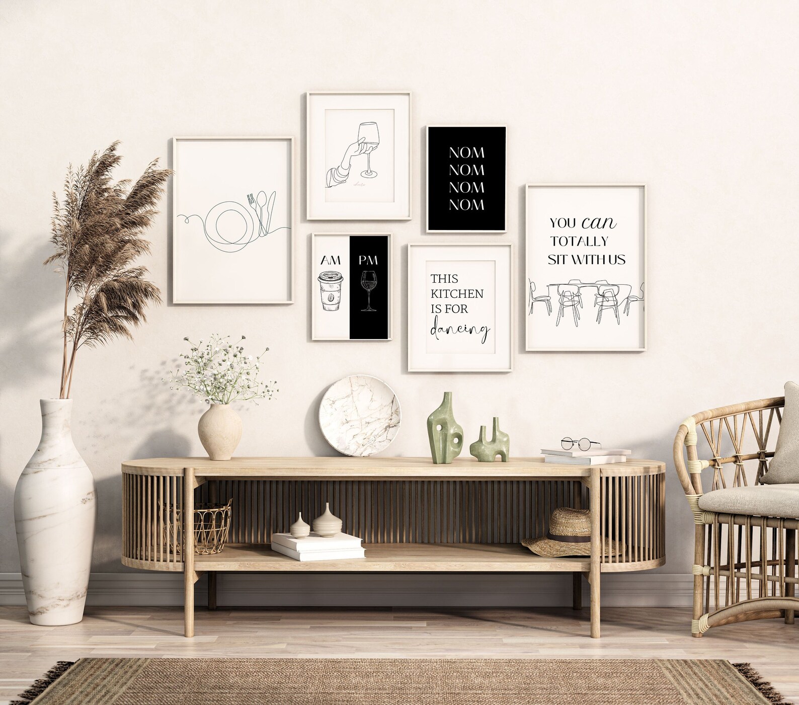 KITCHEN Print Set of 6 PRINTABLES Kitchen Wall Art Kitchen - Etsy