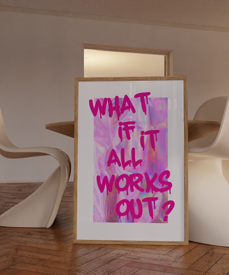 What If FUNKY Trendy Wall Artaesthetic Art Printpreppy Etsy