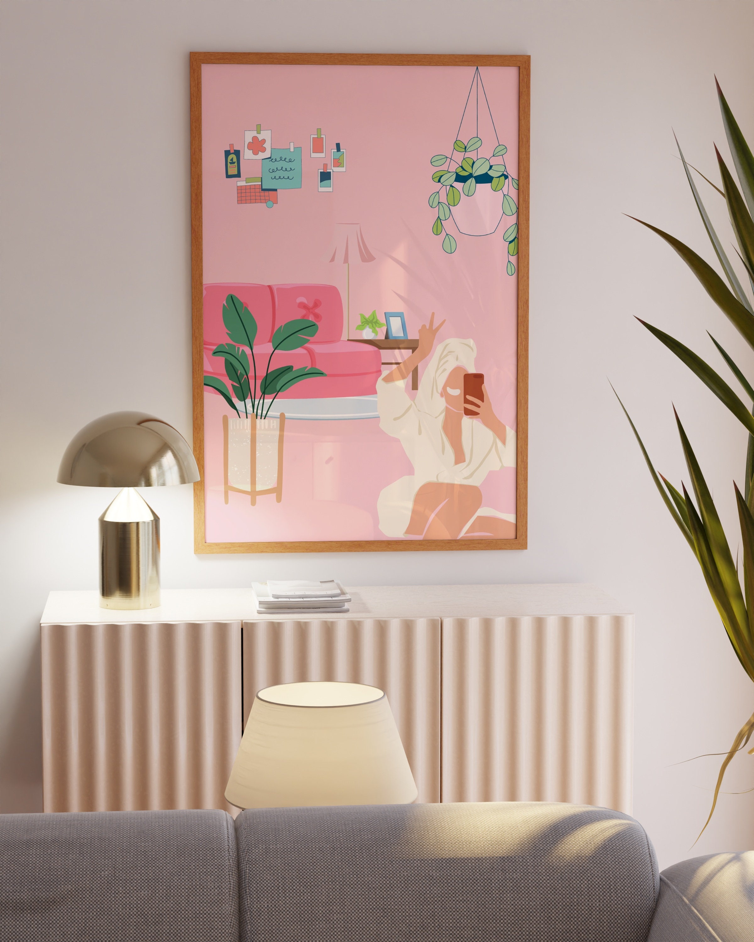 PINK BEDROOM Wall Art Aesthetic Art Print Cute Print Etsy