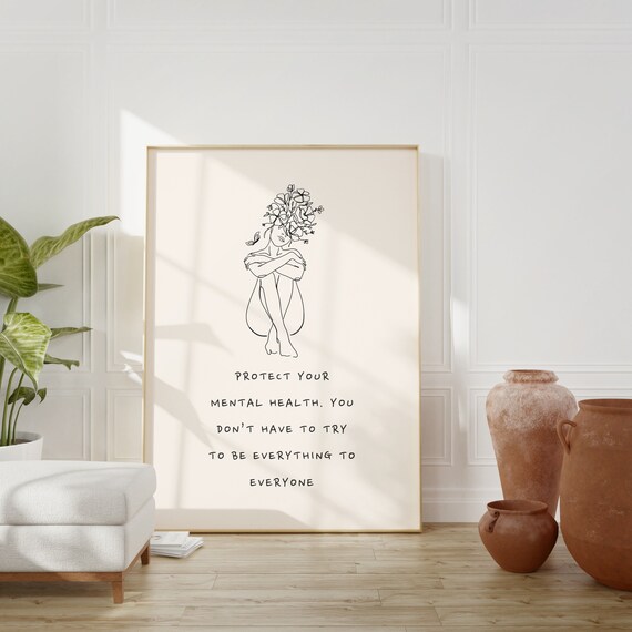 Protect Your Mental Health Poster Mental Health Wall Art - Etsy