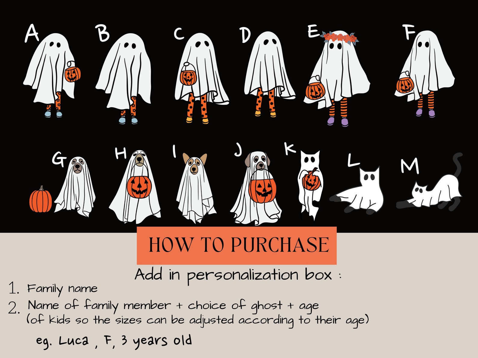 HALLOWEEN FAMILY Portrait PERSONALIZED Family Print - Etsy