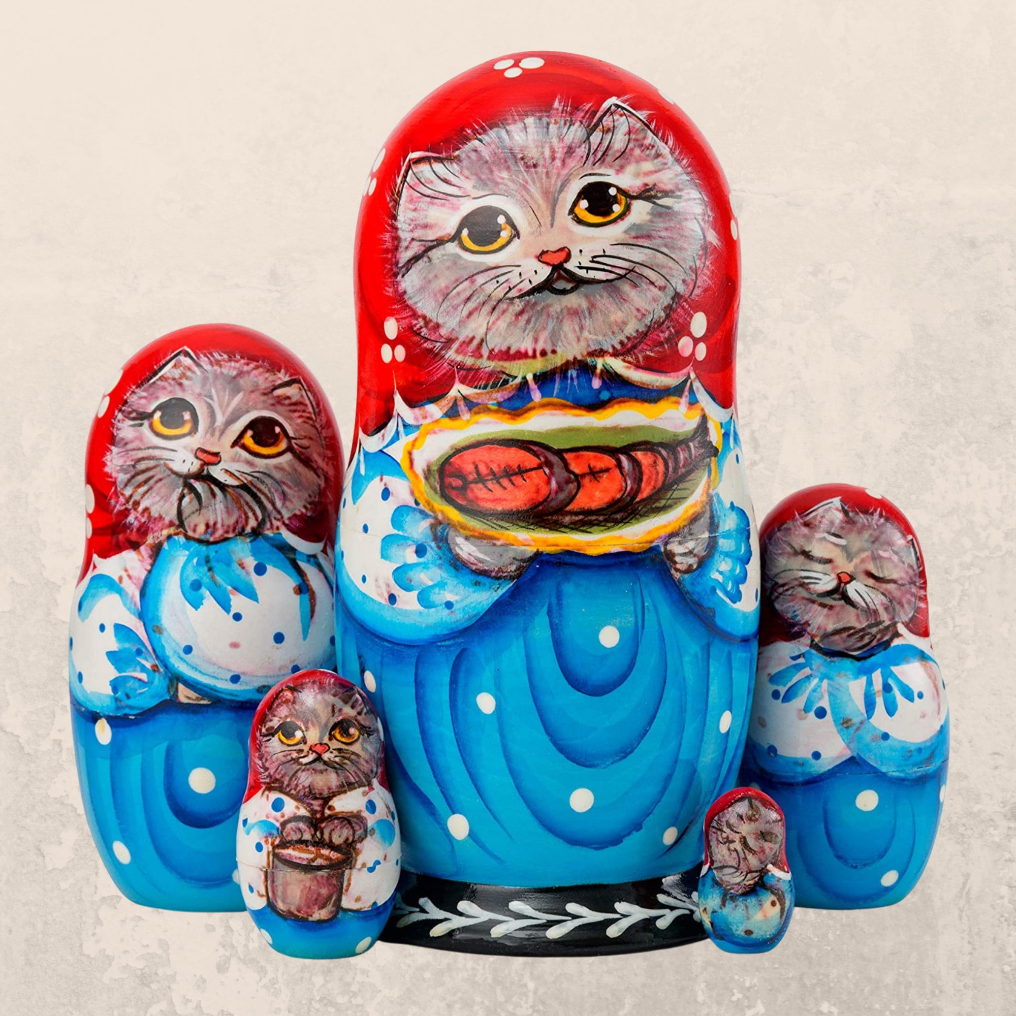 Wooden Animal/Women Russian Nesting Doll Kit Babushka Matryoshka Toy 5,6,7,10PCS 